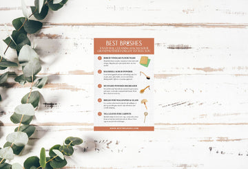 Rustic infographic titled “5 Natural Cleaning Hacks Your Grandmother Forgot to Tell You” by Best Brushes.