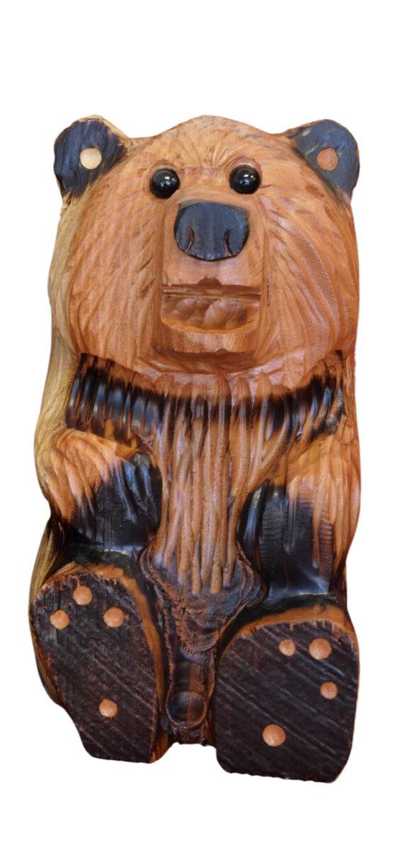 Hand Carved Wooden Bear - Best Brushes