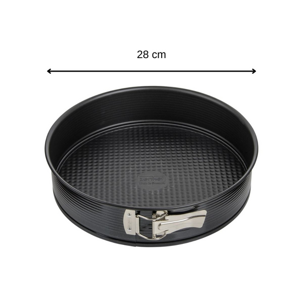 Black Metallic 28 cm Hinged Tin | Non-Stick Springform Cake Pan