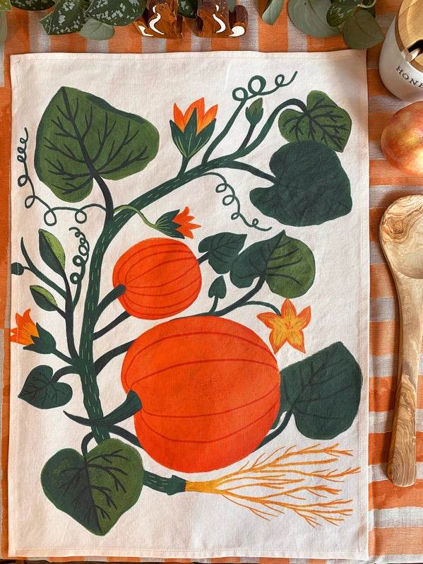 Pumpkin Garden Tea Towel - Best Brushes