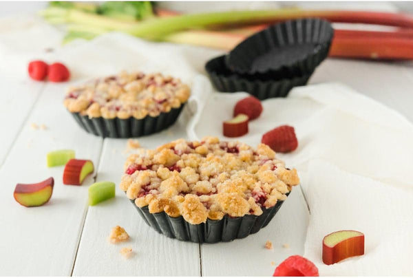 Black Metallic Tart Pans, Set of 6 | Non-Stick Mini Tart Molds (10.5 cm)