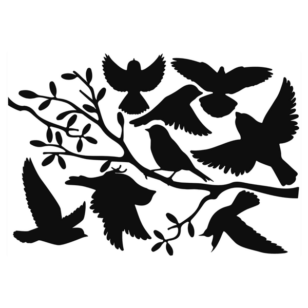 Birds on a Branch Window Stickers - Best Brushes