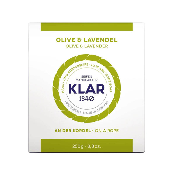 Klar Olive Oil & Lavender Body & Hair Soap on Rope - Best Brushes