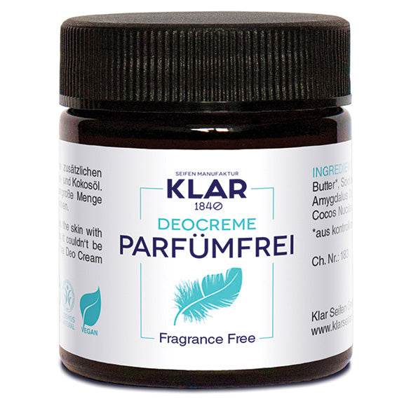 Klar’s Natural Deodorant Cream - Fragrance Free - Best Brushes