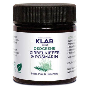 Klar’s Natural Deodorant Cream - Stone Pine & Rosemary - Best Brushes