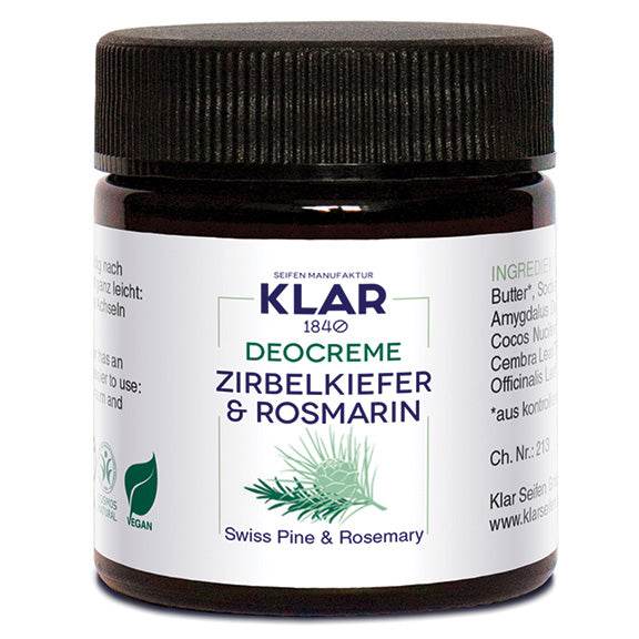 Klar’s Natural Deodorant Cream - Stone Pine & Rosemary - Best Brushes