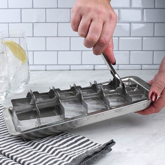 Vintage Stainless Steel Ice Tray - 18 Cubes - Best Brushes