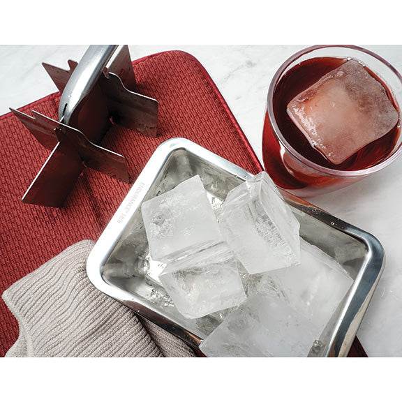 Vintage Stainless Steel Ice Tray - 6 Large Cubes - Best Brushes