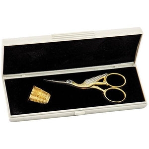 Stork Embroidery Scissors w. Thimble Set - Best Brushes
