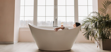 A women taking a bath