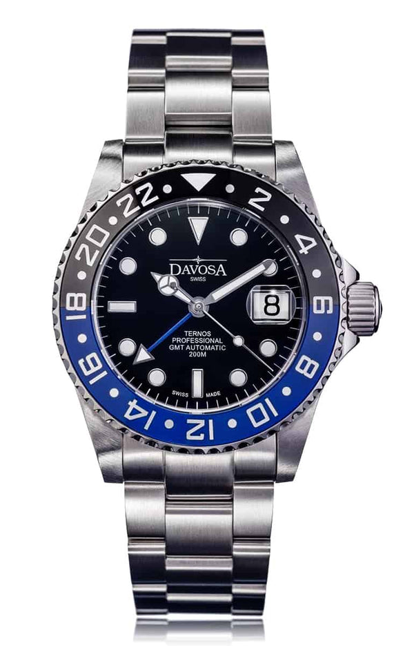 Ternos Professional Automatic 200m GMT Black Blue Diving Watch