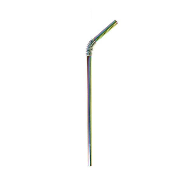 Rainbow Bendable Metal Straws (Set of 4)
