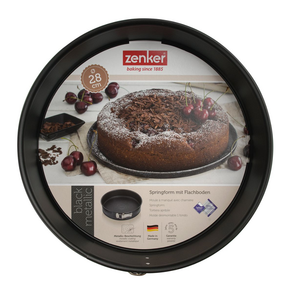 Black Metallic 28 cm Hinged Tin | Non-Stick Springform Cake Pan