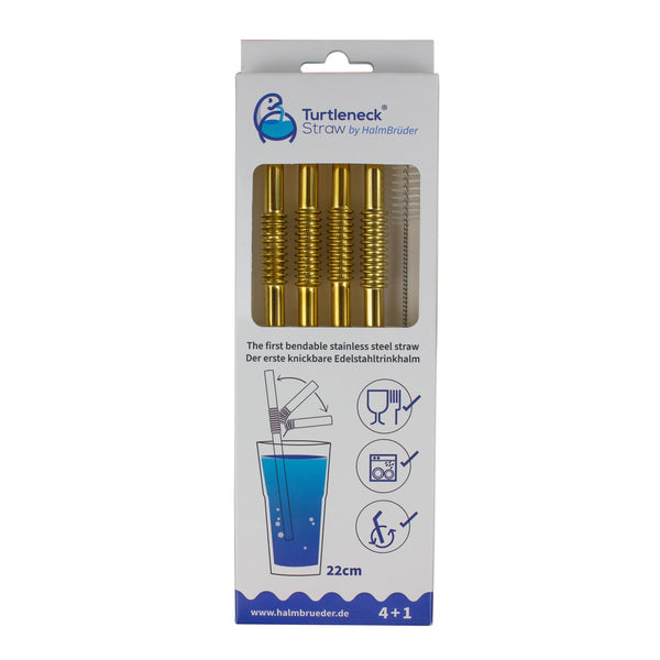 Bendable Metal Drinking Straws, Set of 4 | Flexible Stainless Steel Straws