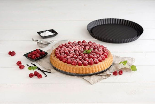 Black Metallic 30 cm Upside Down Pie Dish | Non-Stick Tart & Quiche Pan