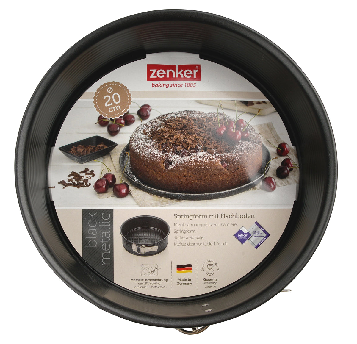 Black Metallic 20 cm Hinged Tin | Non-Stick Springform Cake Pan