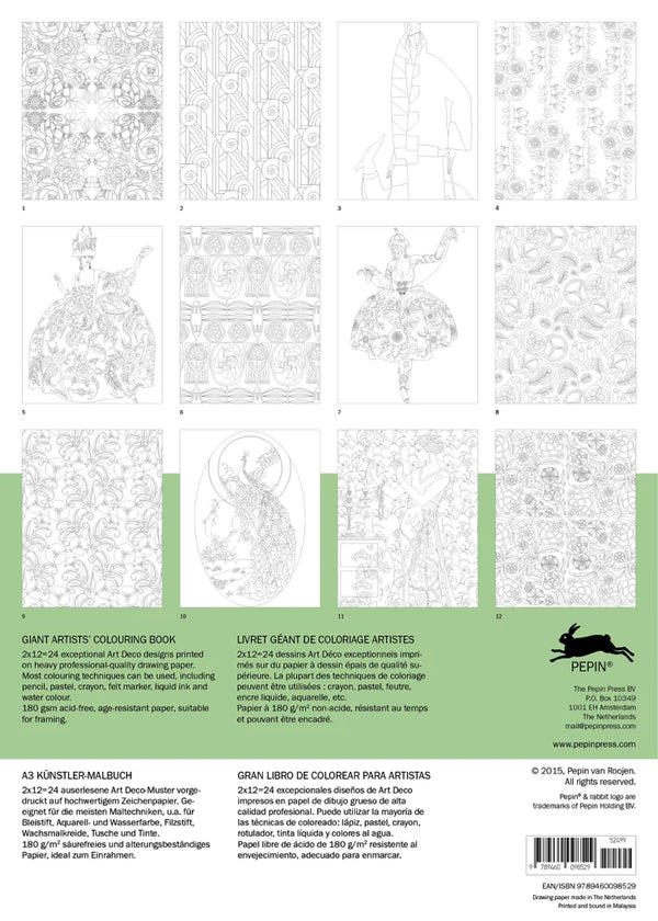 PEPIN Giant Artists' Coloring Books - ART DECO