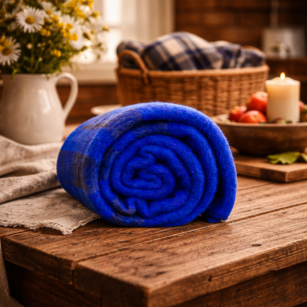 Royal Blue Classic Wool Blanket - Best Brushes