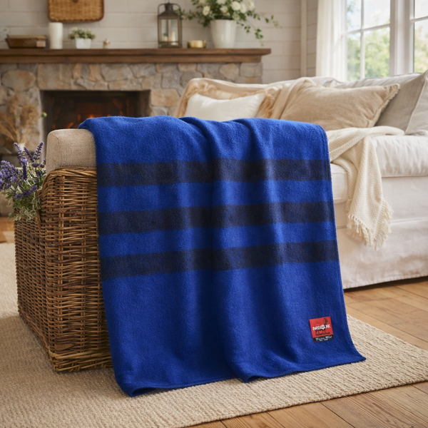 Royal Blue Classic Wool Blanket