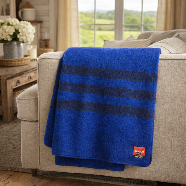 Royal Blue Classic Wool Blanket
