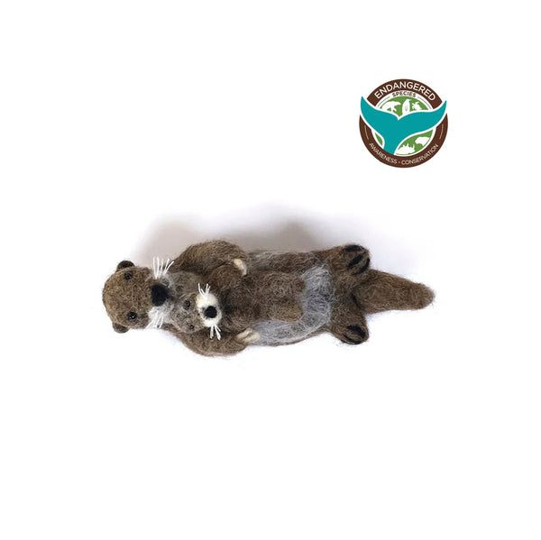 Otter and Baby Felted Alpaca | Handcrafted Fair Trade