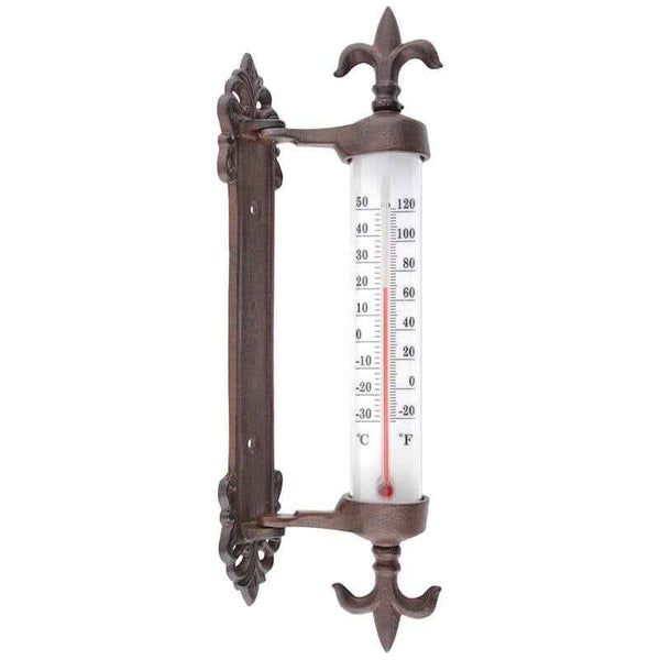 Cast Iron Window Frame Thermometer | Outdoor Temperature Gauge