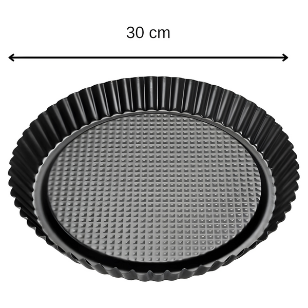 Black Metallic 30 cm Upside Down Pie Dish | Non-Stick Tart & Quiche Pan