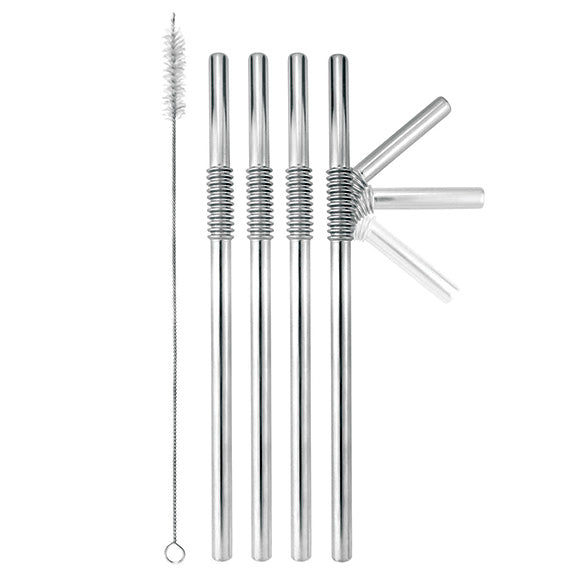 Bendable Stainless Steel Straws w. Cleaning Brush