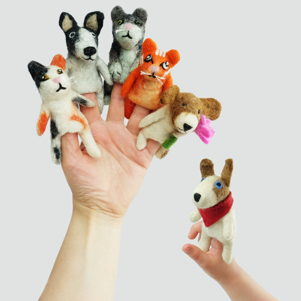 Felted Cats & Dogs Finger Puppets