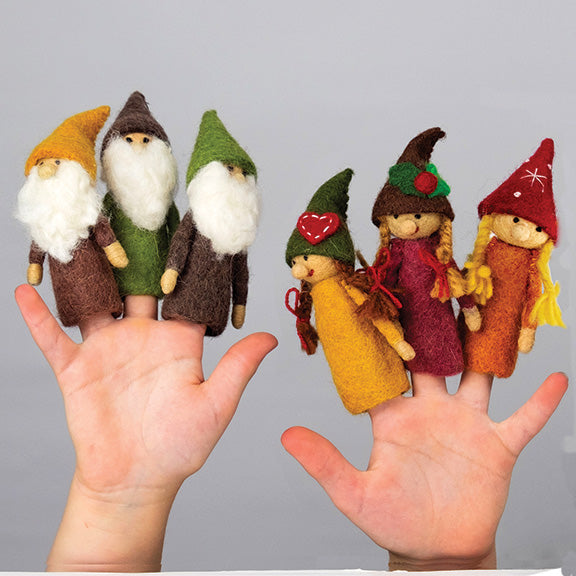 Felted Gnomes Finger Puppets