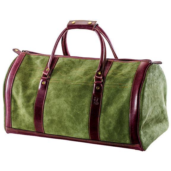 Green Suede & Leather Duffle