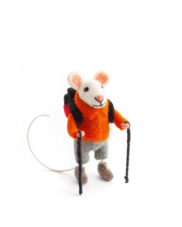 Hiking Felted Mouse