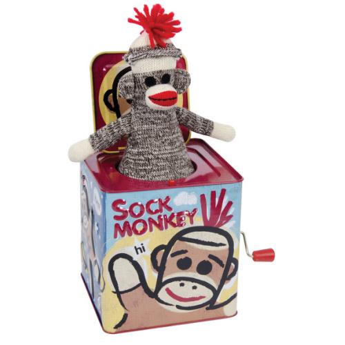 Sock Monkey Jack-In-The-Box